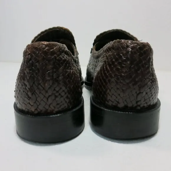 Ferragut Mallorca Woven Brown Leather Loafers Footwear Spain Unisex 42C - 41E