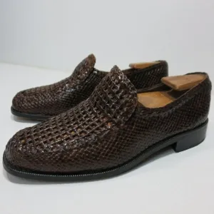 Ferragut Mallorca Woven Brown Leather Loafers Footwear Spain Unisex 42C - 41E