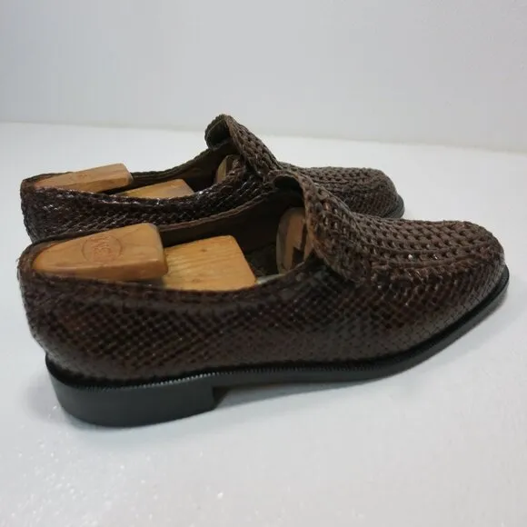 Ferragut Mallorca Woven Brown Leather Loafers Footwear Spain Unisex 42C - 41E