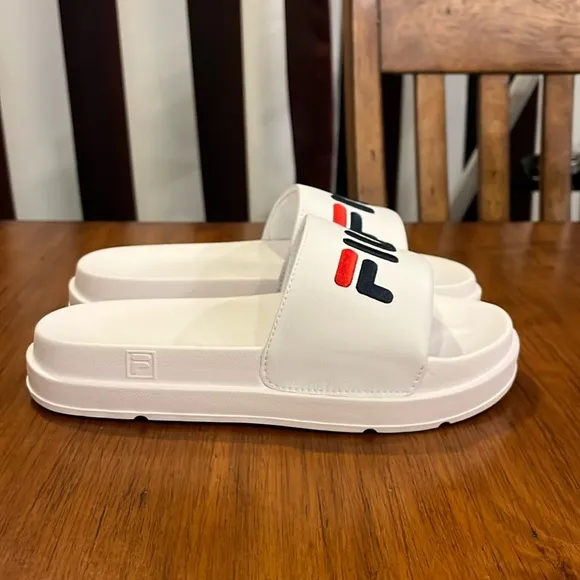 Fila Drifter Bold slides sandals shoes new shower pool beach white Womens Sizes