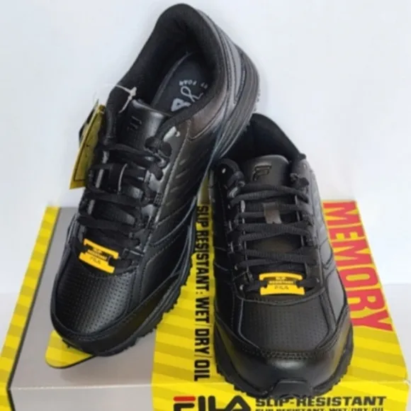 Fila Memory Workshift Ultra Slip Resistant Black Sneakers