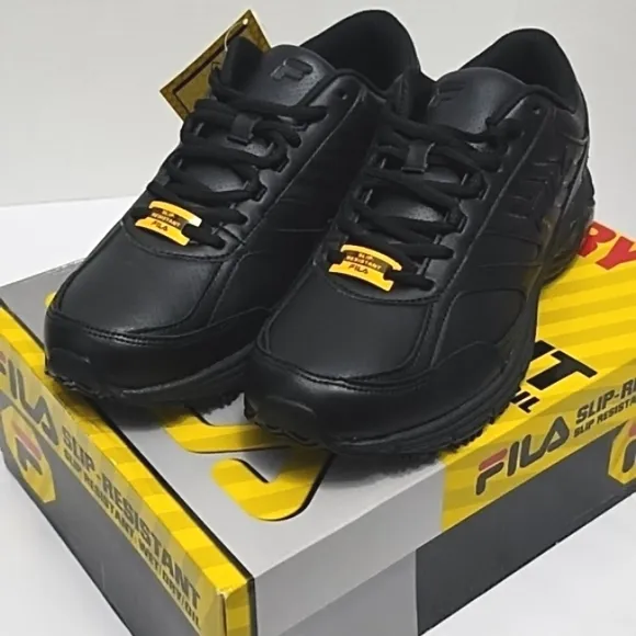 Fila Memory Workshift Ultra Slip Resistant Black Sneakers