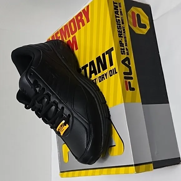 Fila Memory Workshift Ultra Slip Resistant Black Sneakers