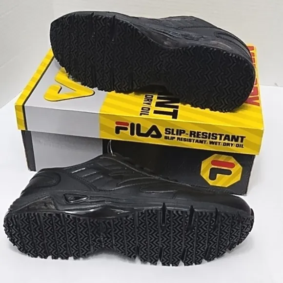 Fila Memory Workshift Ultra Slip Resistant Black Sneakers