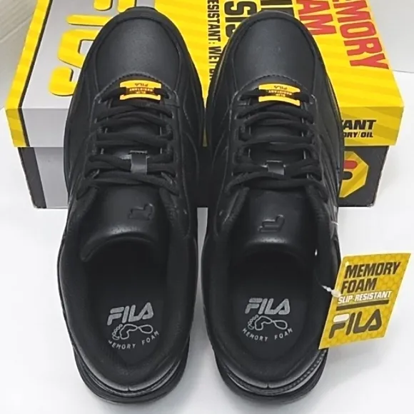 Fila Memory Workshift Ultra Slip Resistant Black Sneakers