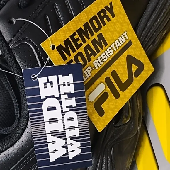 Fila Memory Workshift Ultra Slip Resistant Black Sneakers