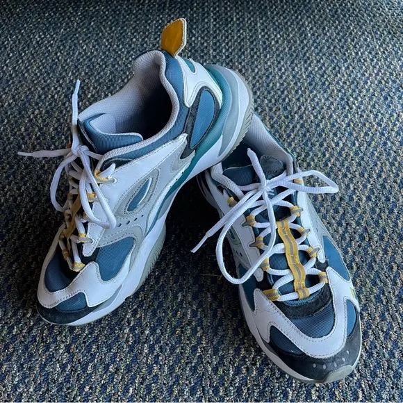 FILA MEN’S GORPCORE Blue and Yellow Sneakers with Mesh Design