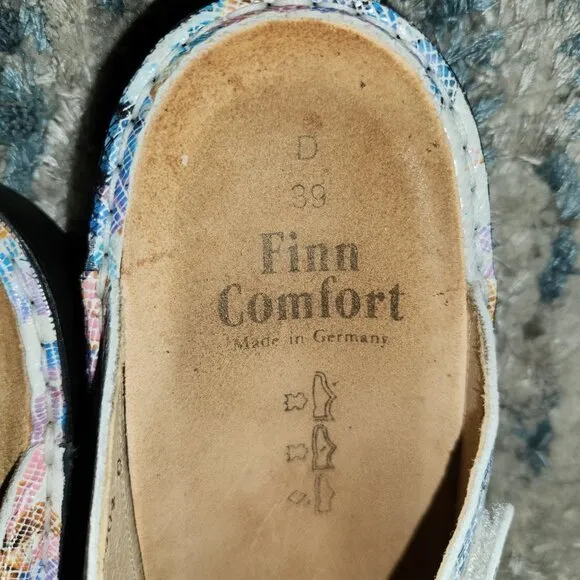 Finn Comfort Sandals Women's Strappy Flats Blue Pink Floral Print || sz7