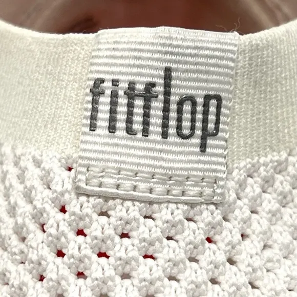 Fitflop Erin White Mesh Cushion Comfort Sock Sneakers Walking Shoes Women’s 8.5