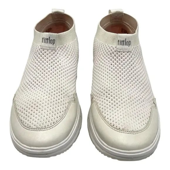 Fitflop Erin White Mesh Cushion Comfort Sock Sneakers Walking Shoes Women’s 8.5