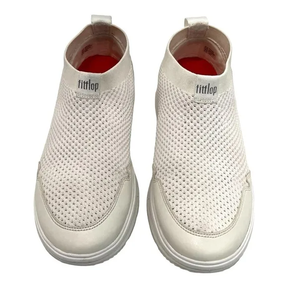 Fitflop Erin White Mesh Cushion Comfort Sock Sneakers Walking Shoes Women’s 8.5