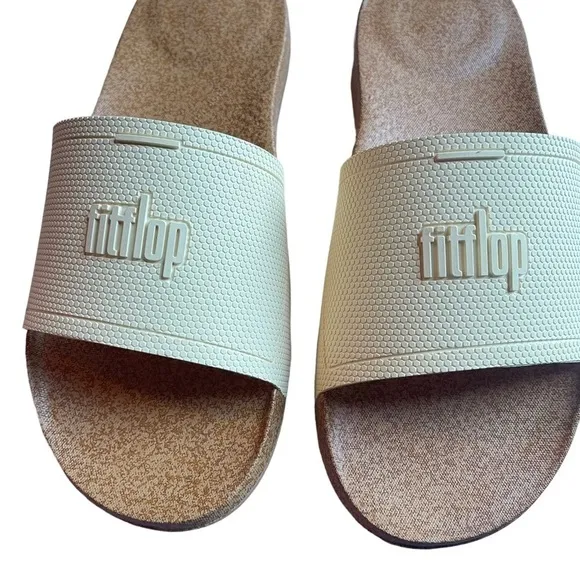 Fitflop Iqushion Women's Size 10 yellow Pool Slide Flat cushioned Sandals New