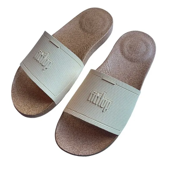 Fitflop Iqushion Women's Size 10 yellow Pool Slide Flat cushioned Sandals New