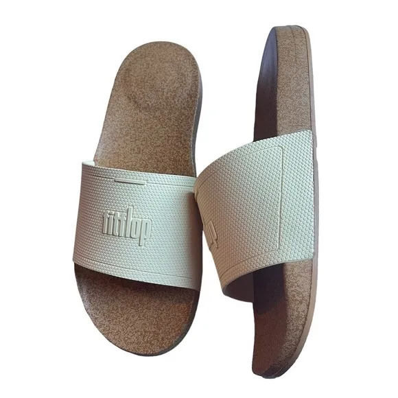Fitflop Iqushion Women's Size 10 yellow Pool Slide Flat cushioned Sandals New