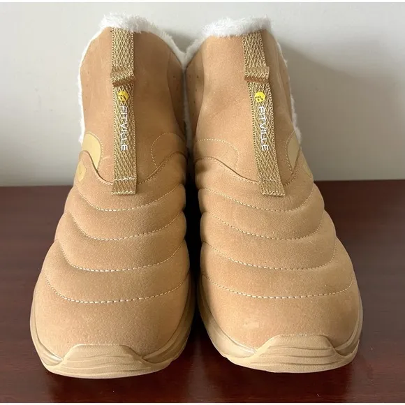Fitville Women's Winter Boots Sz 10W Tan Suede Arch Heal Support Faux Fur Lined
