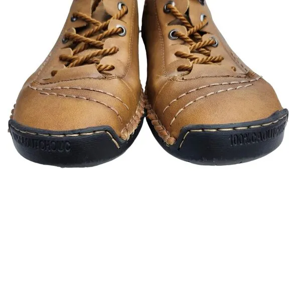 FiveStoreCity Mens 10.5 Sneakers Loafers Handmade Leather Brown Multifunctional