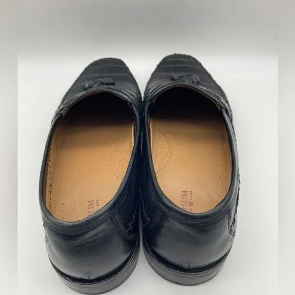 Florsheim 18469 Alligator Print Black Leather Men’s Loafers Size 8 1/2 EEE