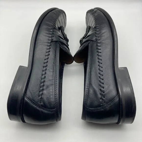 Florsheim 18469 Alligator Print Black Leather Men’s Loafers Size 8 1/2 EEE