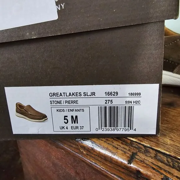 Florsheim Great Lakes Jr Boys Moc Toe Slip On Loafers Kids Size 5M Brown