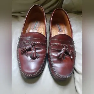 Florshem Men's Leather Burgundy Brown Loafers Made In Italy Size 10.5 D