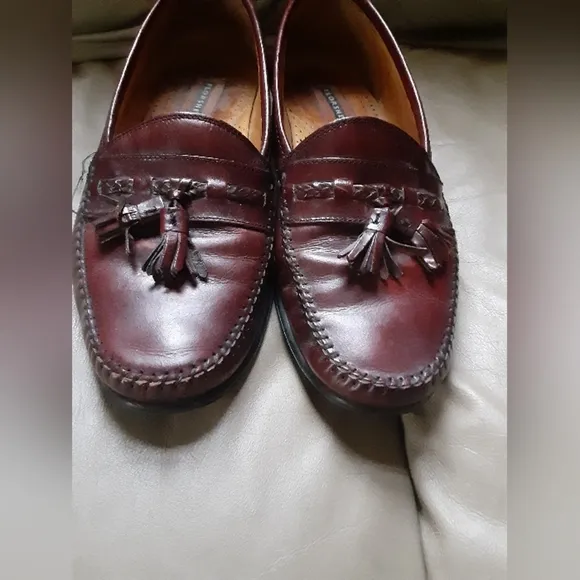 Florshem Men's Leather Burgundy Brown Loafers Made In Italy Size 10.5 D