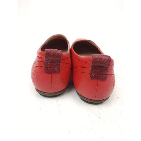 Fly London Red Leather Ballet Flat Loafers Sz 38 EU 7.5-8 US
