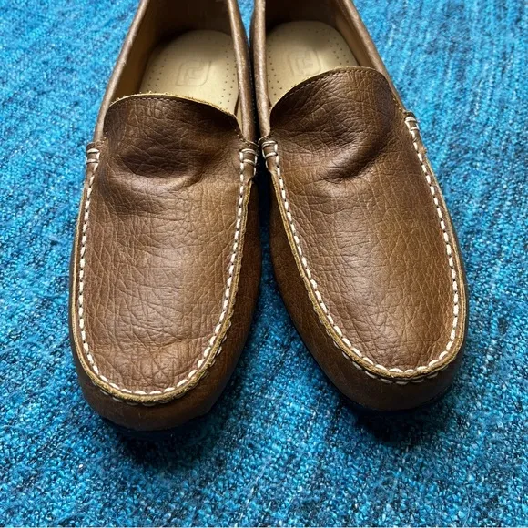 Footjoy Club Casual Slip On Leather Loafers in Tan Brown 79060