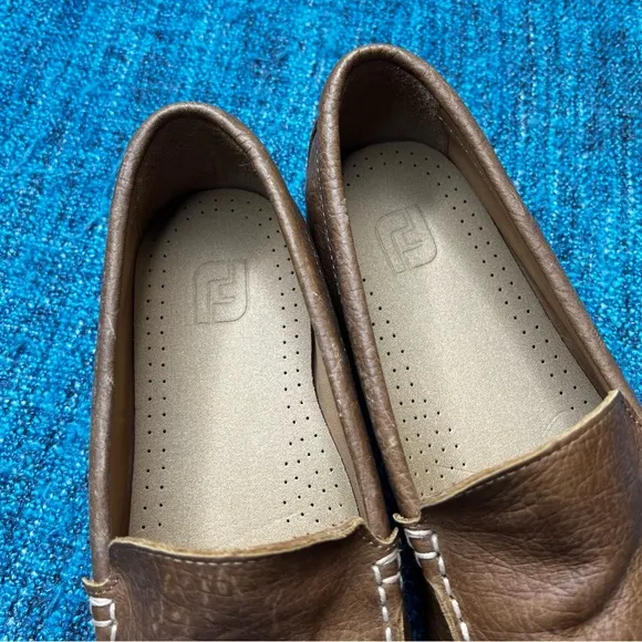 Footjoy Club Casual Slip On Leather Loafers in Tan Brown 79060