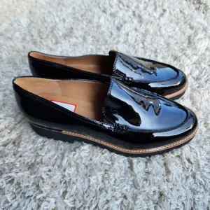 Franco Sarto Chadwick Black Patent Leather Women Loafers Size 8.5M