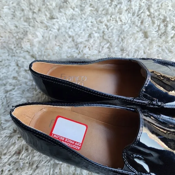 Franco Sarto Chadwick Black Patent Leather Women Loafers Size 8.5M