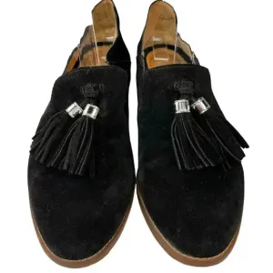 Franco Sarto Women’s Black Classy Chic Slip-on Suede Tassel Hadden Loafers 9M