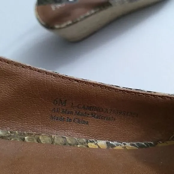 Franco Sarto Snakeskin Espadrilles &quot;Camino&quot; Chunky Sandal, Size 6M