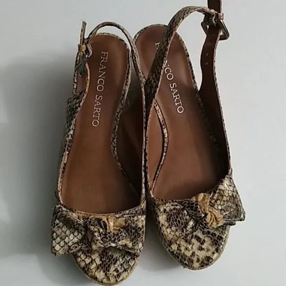Franco Sarto Snakeskin Espadrilles &quot;Camino&quot; Chunky Sandal, Size 6M
