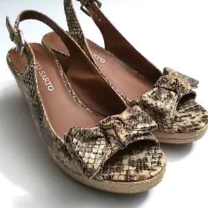 Franco Sarto Snakeskin Espadrilles &quot;Camino&quot; Chunky Sandal, Size 6M