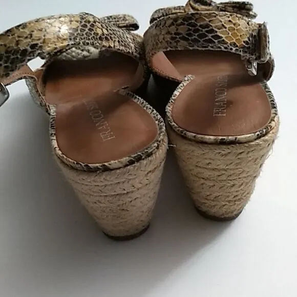 Franco Sarto Snakeskin Espadrilles &quot;Camino&quot; Chunky Sandal, Size 6M