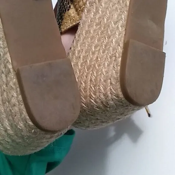 Franco Sarto Snakeskin Espadrilles &quot;Camino&quot; Chunky Sandal, Size 6M