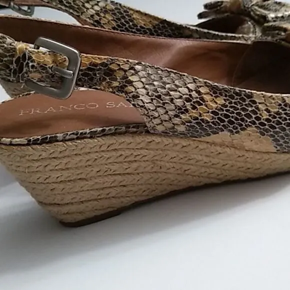 Franco Sarto Snakeskin Espadrilles &quot;Camino&quot; Chunky Sandal, Size 6M