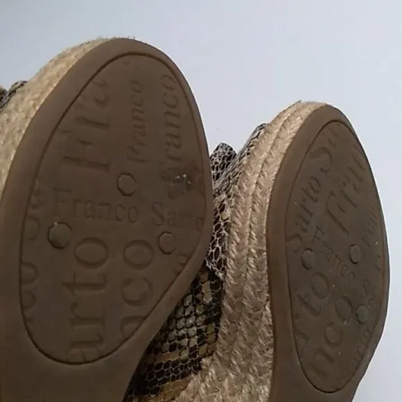 Franco Sarto Snakeskin Espadrilles &quot;Camino&quot; Chunky Sandal, Size 6M