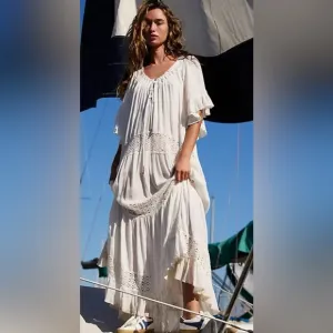 Free People Dream On Maxi Dress White/Cream Size S NWOT