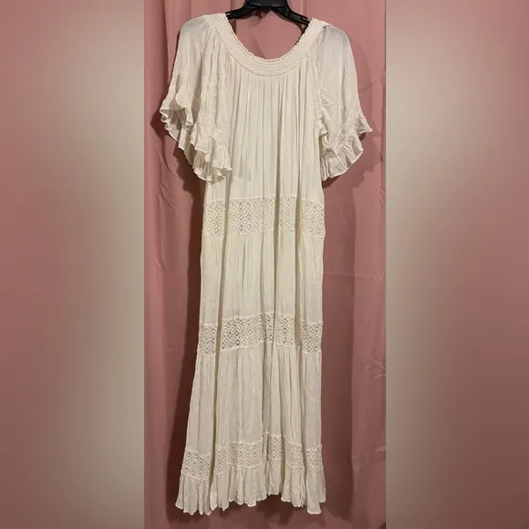 Free People Dream On Maxi Dress White/Cream Size S NWOT