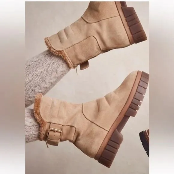 Free People Fable Faux Fur Lined Boots Custom Dark Brown Chunky Lug Sole