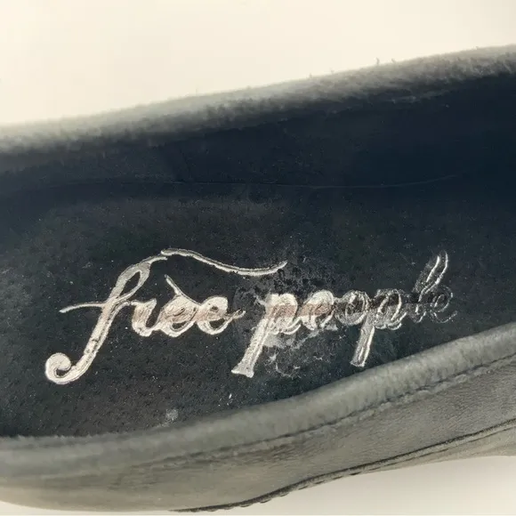 FREE People Gray Brady Leather Western Loafers. Size 37.