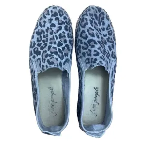 Free People Grey  Suede Leopard Espadrilles Flat Women’s Shoes Size 37