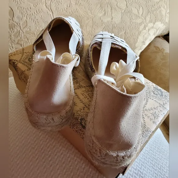 Free People Heat Wave Wrap Espadrilles/Ivory Glitter Combo