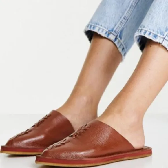 Free People Leather Nova Slip On Flat Mule 7