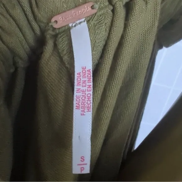 Free People Machu Barrel Midi Maxi Dress Patch Pocket Olive Square Neck Small