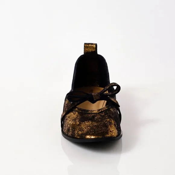 FREE PEOPLE Mania Bow Flats / Bronze Age Metallic