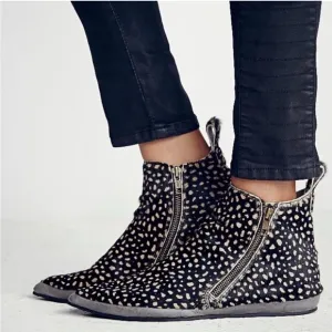 Free People Melrose Leopard Print Ankle Boots EU 38