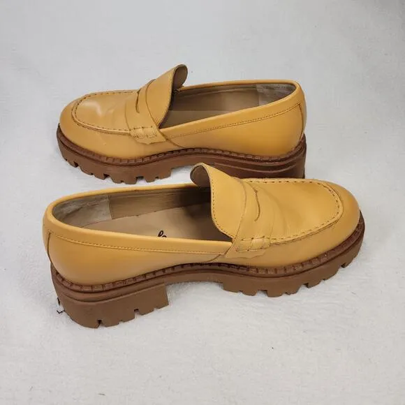 Free People Shoes Womens Size 9 Beige Leather Saffron Loafers Designer Shoe Walk