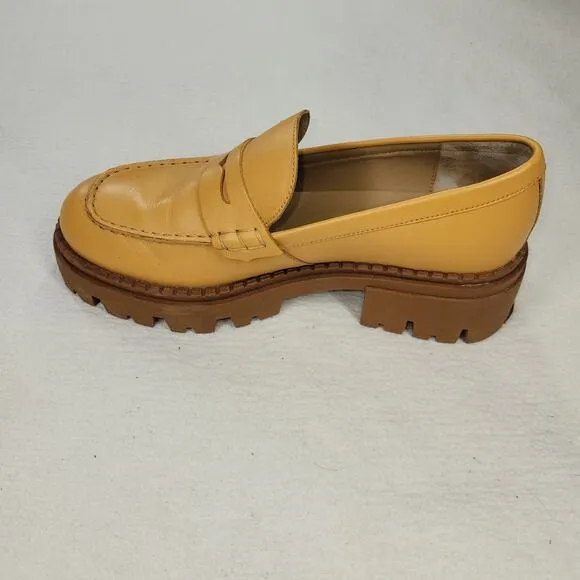 Free People Shoes Womens Size 9 Beige Leather Saffron Loafers Designer Shoe Walk